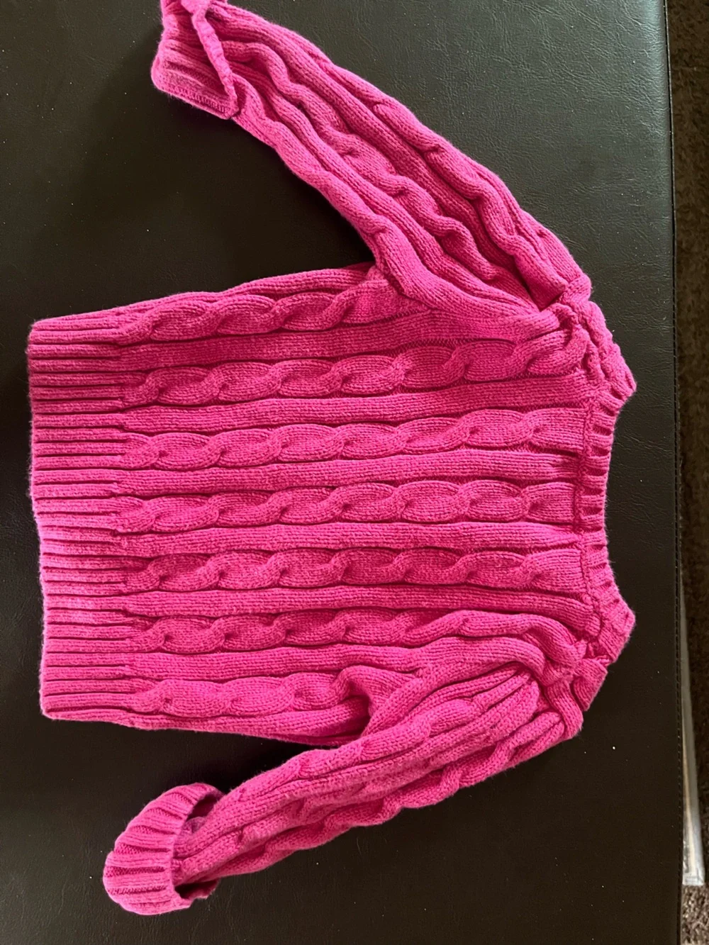 Ralph Lauren Hot Pink Ruffle-Trim Knit Cardigan size 9 months